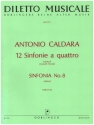 Sinfonia Nr.8 B-Dur aus '12 Sinfonie a quattro' fr 2 Violinen, Viola, Violoncello, Bass und Bc Partitur