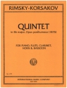 Quintet Bb Major fr Flte, Klarinette, Fagott, Horn und Klavier Partitur und Stimmen