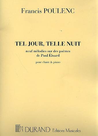 Tel jour telle nuit pour mezzo soprano et piano