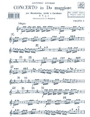 Concerto in do RV425 per mandolino, archi e cembalo materiale cplt. (3-3-2-2-1)