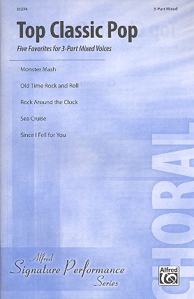 Top Classic Pop for mixed chorus (SAM) and piano (guitar/bass/drums ad lib) score