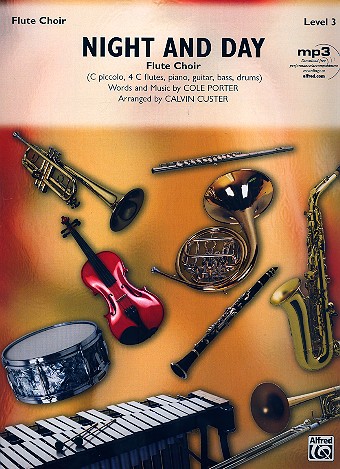 Night And Day for 5 flutes, frums, guitar bass and piano score and parts