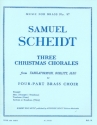 3 Christmas Chorales for trumpet, horn (trp,trb), trombone (horn) and baritone (trb, tuba) score and parts