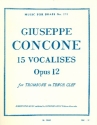15 vocalise op.12 for trombone in tenor clef