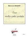 MAGNY 3 VIEILLES CARTES POSTALES 2 FLUTES/HAUTBOIS/CLAR SIB/VIOLONCELLE/PTION/PTIES