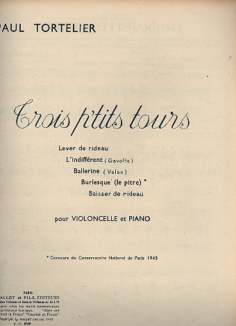 3 p'tits tours pour violoncelle et piano