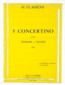CLASSENS Henri Concertino n3 violon et piano Partition
