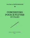 DEPELSENAIRE Jean-Marie Concertino 3 fltes (ou 2 fltes et clarinette) et piano Partition