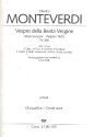 Vespro della beata vergine SV206 fr Soli, gem Chor und Orchester Chorpartitur