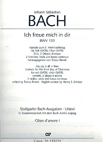 Ich freue mich in dir Kantate Nr.133 BWV133 Harmonie
