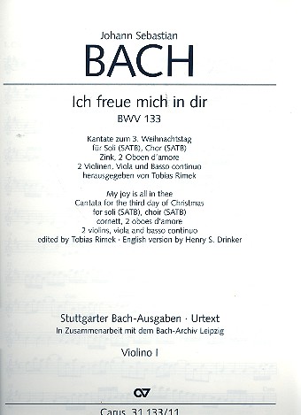 Ich freue mich in dir Kantate Nr.133 BWV133 Violine 1