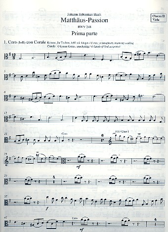 Matthus-Passion BWV244 fr Soli, gem Chor und Orchester Chorus 2 Viola