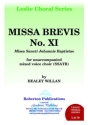 Missa brevis no.11 for mixed chorus a cappella score