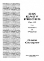Gaze Cooper Six Easy Pieces Op.63 violin & piano
