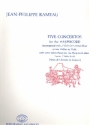 5 Concertos for harpsichord acc. with violin (flute/2violins) score and parts