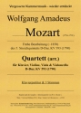Klavierquartett (arr.) D-Dur, KV 593 (1790) fr Klavier, Violine, Viola und Violoncello Klavierpartitur und Stimmen