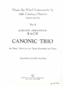 Canonic Trio for oboe, violin (2 tenor recorders) and piano score and parts
