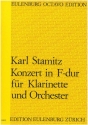 Konzert F-Dur fr Klarinette und Orchester Partitur