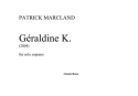 Patrick Marcland: G�raldine K. SOPRANO Vocal Work
