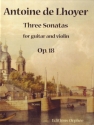 Antoine De Lhoyer 3 Sonatas for Guitar and Violin Gitarre und Violine Studienpartitur