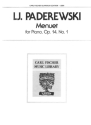 Ignace Paderewski Menuet Klavier Solostimme