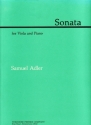 Samuel Adler Sonata Viola und Klavier Klavierauszug mit Solostimme