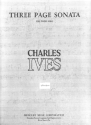 Charles Ives Three Page Sonata Klavier Solostimme