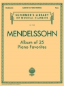 Felix Mendelssohn Bartholdy, Album Of 25 Piano Favourites Klavier Buch
