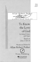 Allan Robert Petker, To Know the Love of God SATB and Organ Chorpartitur