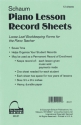 Piano Lesson Record Sheets Klavier Blatt
