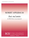 Robert Applebaum, Ani ma'amin SSA [Women or Children] a Cappella Stimme
