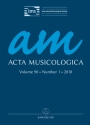 Acta Musicologica, Heft 1/2018  Magazine