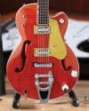 Brian Setzer Nashville Orange Dice Hollow Body Model Miniature Guitar Replica Collectible