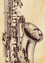 Pointillism Postcard Saxophone Format: 100x148mm Postkarte