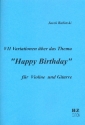7 Variationen ber das Thema Happy Birthday fr Violine und Gitarre Partitur und Violinstimme