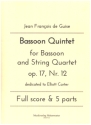 Bassoon Quintet op.17,12 for bassoon and string quartet score and parts