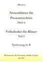 Notenblttter fr Posaunenchre Band 6 Volkslieder fr Blser Teil 1 Notierung in B