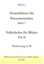 Notenblttter fr Posaunenchre Band 7 Volkslieder fr Blser Teil 2 Notierung in B