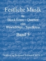 Festliche Musik Band 3 fr 4 Blockflten (SATB) Partitur