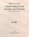 Three Pieces for violin or violins with or without accompaniment score and violin part