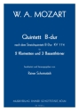 Quintett B-dur nach dem Streichquintett KV 174 2Cl,3Bh, inkl. Alternativ-Stimmen 3. Cl, 1.+2. Bcl