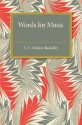 Words for Music  Paperback