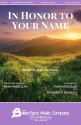 In Honor to Your Name SATB Chorpartitur