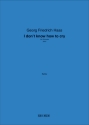 I don't know how to cry Orchestra Partitur