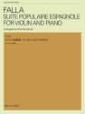 Suite Populaire Espagnole Violine und Klavier Partitur und Stimme