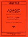 Adagio d major KV622 for b flat or a clarinet and string quartet parts