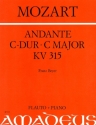 Andante C-Dur KV315 f�r Fl�te und Orchester f�r Fl�te und Klavier