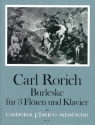Burleske op. 64 f�r 3 Fl�ten und Klavier Partitur und Stimmen