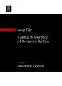 Cantus in Memory of Benjamin Britten f�r Streichorchester und eine Glocke Studienpartitur
