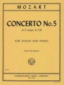Concerto A major KV219 no.5 for violin and piano